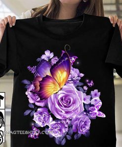 Butterfly purple flowers shirt