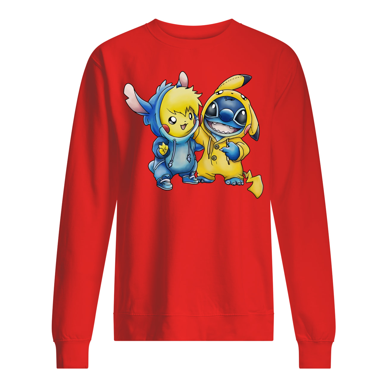 Cartoon movie baby pikachu and baby stitch sweatshirt