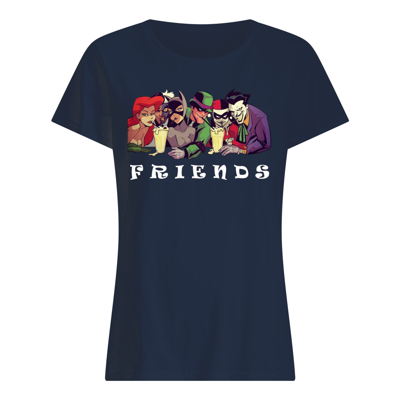 DC comics and disney characters friends women's shirt