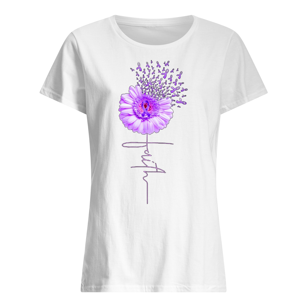 Daisy flower faith alzheimer's awareness women's shirt