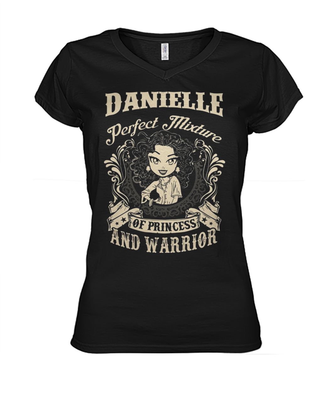Danielle perfect combination of a princess and warrior women's v-neck