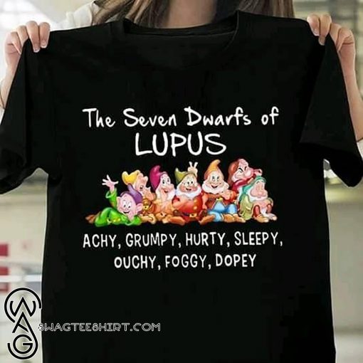 Disney cartoon the seven dwarfs of lupus achy grumpy hurty sleepy ouchy foggy dopey shirt