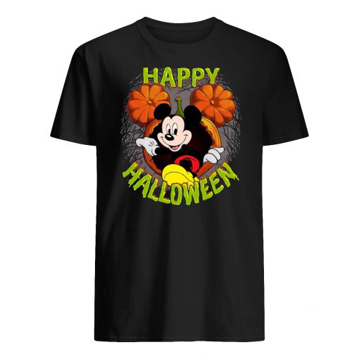 Disney mickey mouse pumpkin happy halloween men's shirt