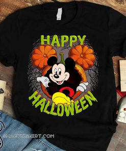 Disney mickey mouse pumpkin happy halloween shirt