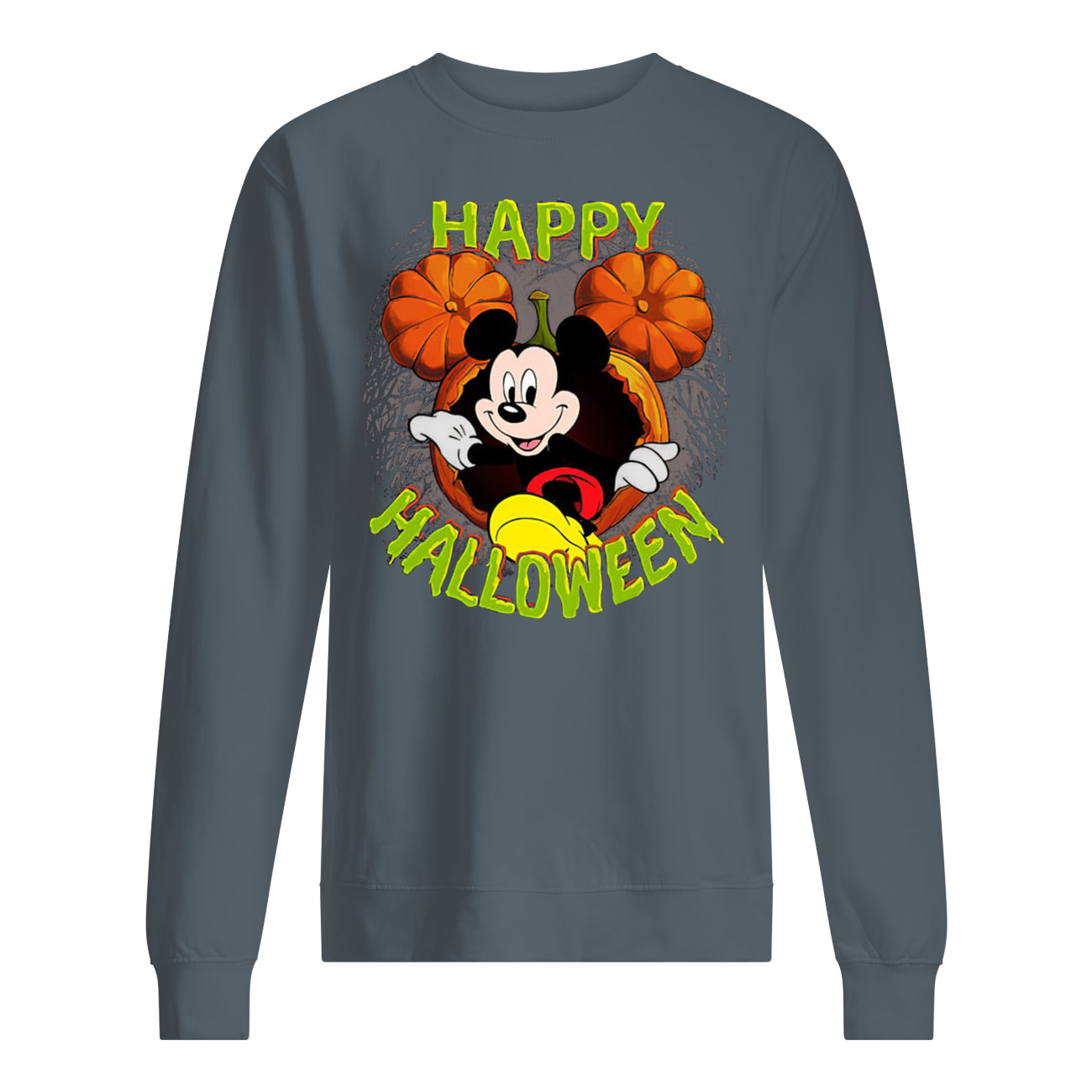 Disney mickey mouse pumpkin happy halloween sweatshirt