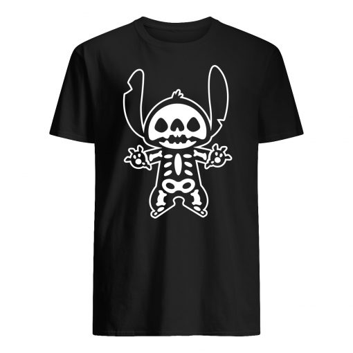 Disney stitch halloween skeleton mens shirt