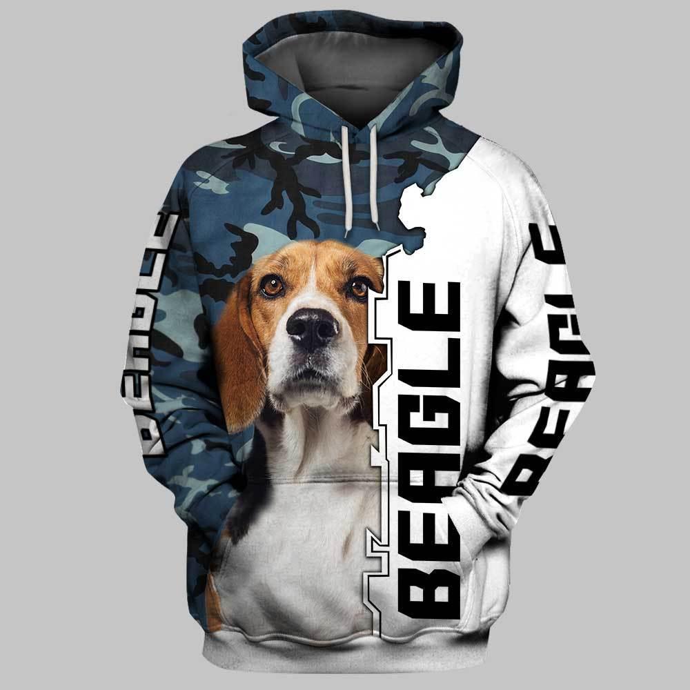 Dog beagle 3d hoodie - size M