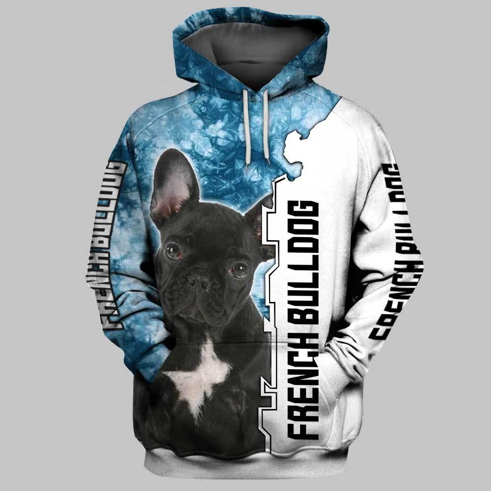 Dog french bulldog 3d hoodie - size M
