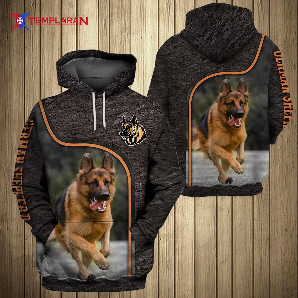 Dog german shepherd 3d hoodie - size M