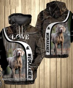 Dog weimaraner hunting 3d hoodie