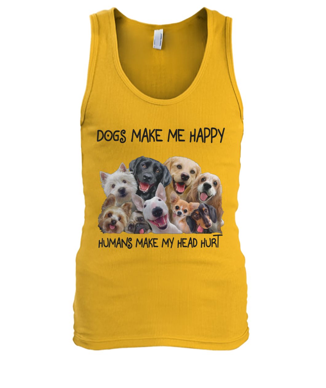 Dogs and tacos make me happy humans make my head hurt dog lover men's tank top