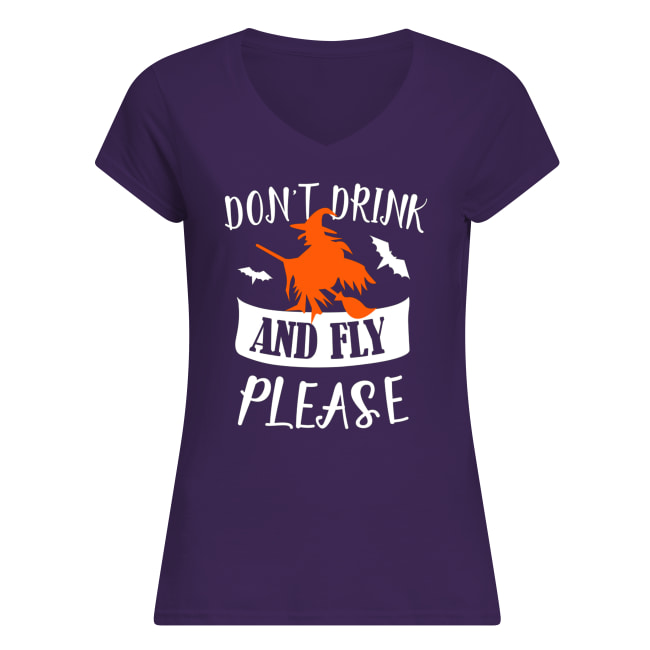 Don't drink and fly please halloween women's v-neck