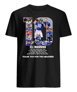 Eli manning 10 new york giants thank for the memories mens shirt