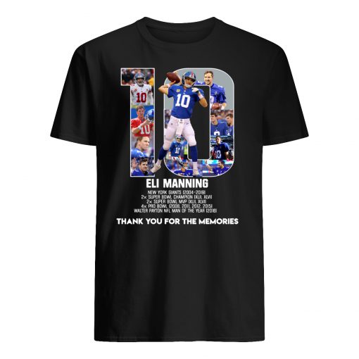 Eli manning 10 new york giants thank for the memories mens shirt