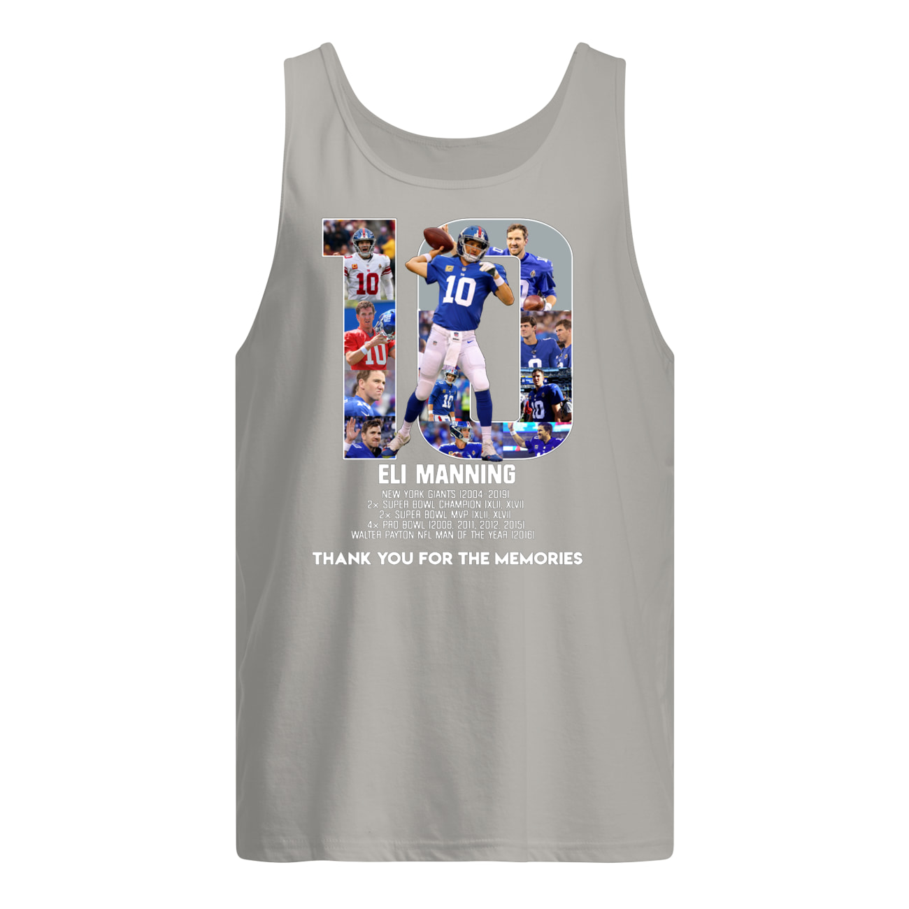 Eli manning 10 new york giants thank for the memories tank top