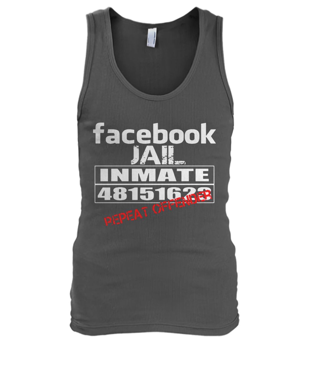 Facebook jail inmate 48151623 repeat offender men's tank top