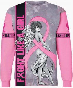 Fight like a girl angel breast cancer awareness 3d sweatshirt