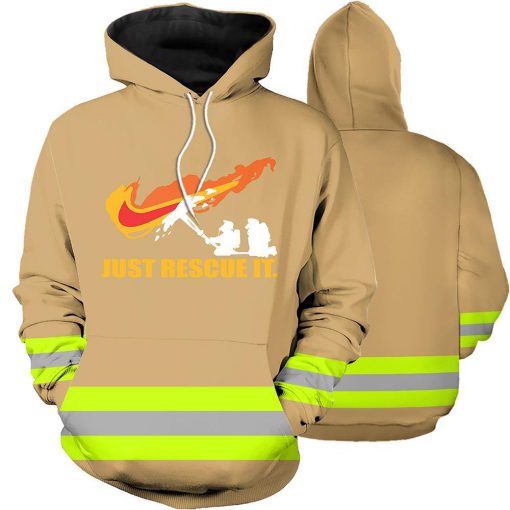 Firefighter nike just rescue it fire dept 3d hoodie