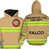 Firefighter shamrock vol fire dept falco 3d hoodie