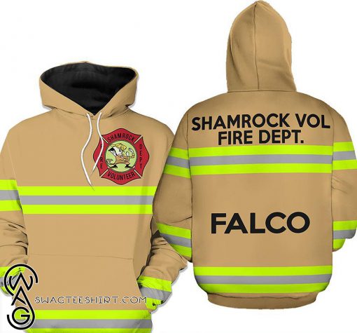 Firefighter shamrock vol fire dept falco 3d hoodie