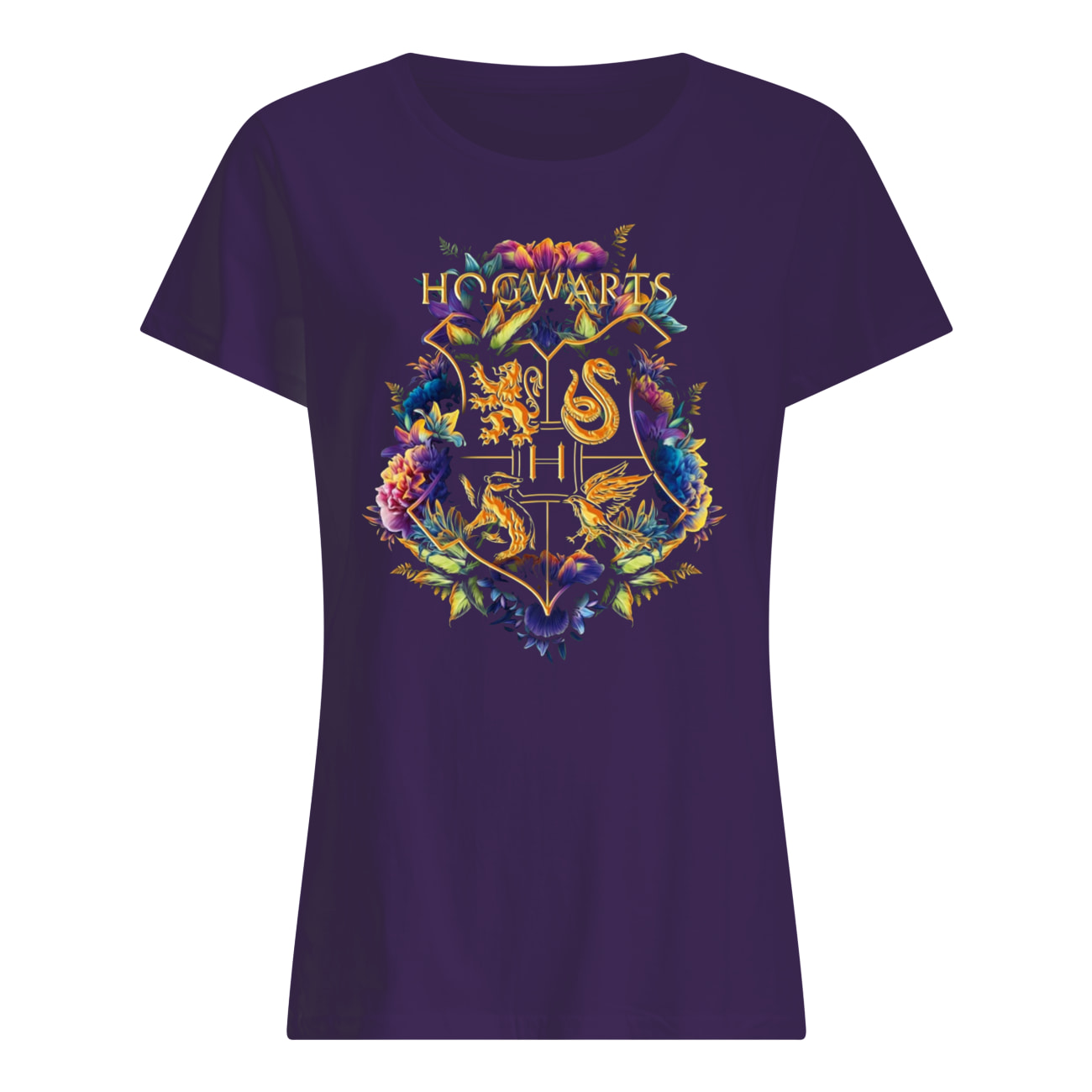 Floral house crests the wizarding world harry potter womens shirt