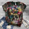 Floral sugar skull shirt