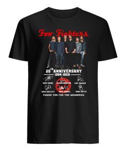 Foo fighters 25th anniversary 1994-2019 signatures thank you for the memories men's shirt
