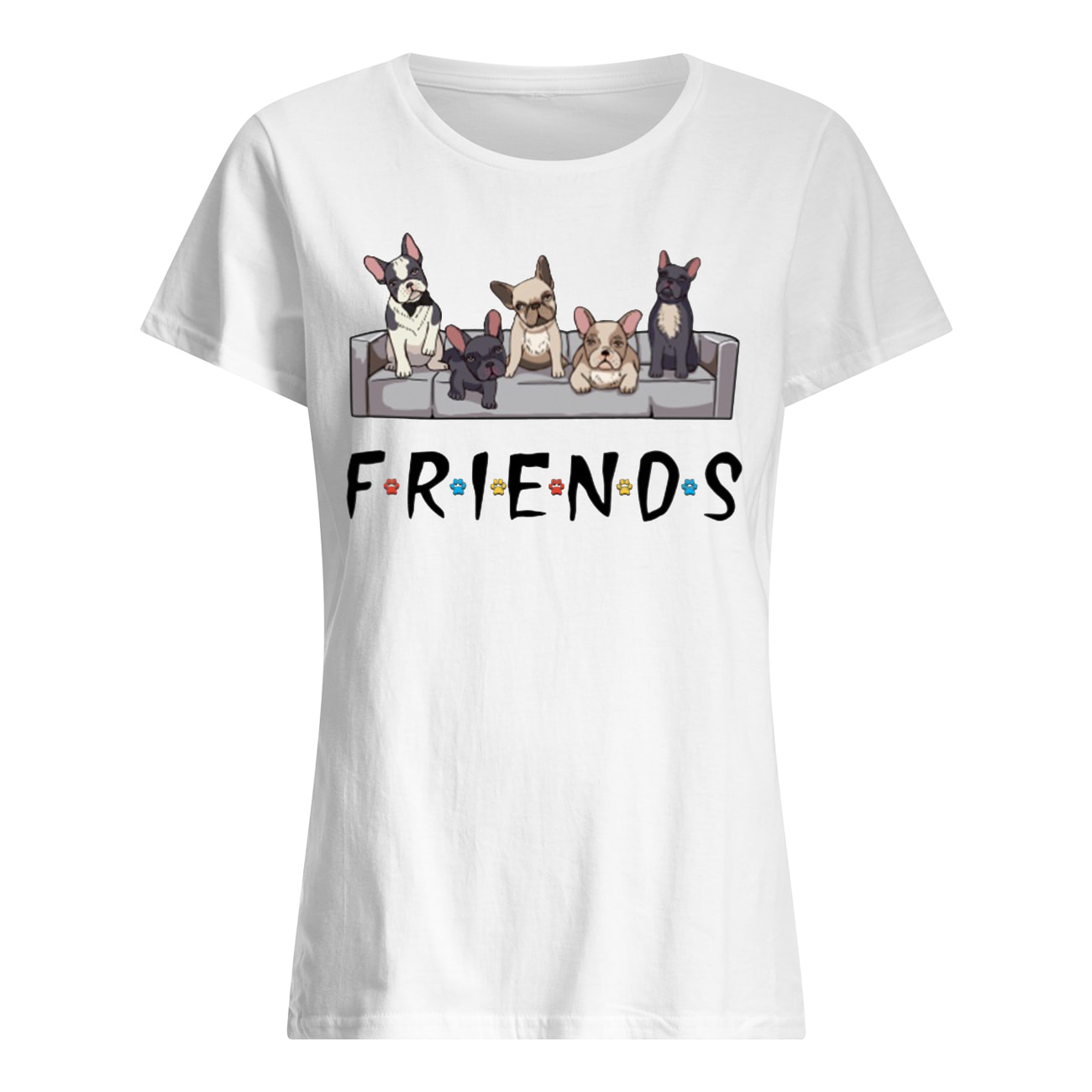 French bulldog friends tv show womens shirt