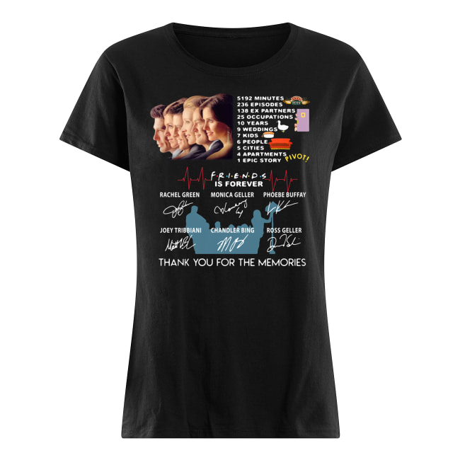 Friends is forever thank you for the memories signatures women's shirt
