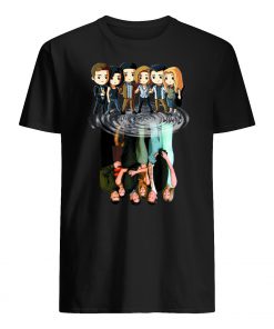 Friends tv characters chibi water reflection mens shirt