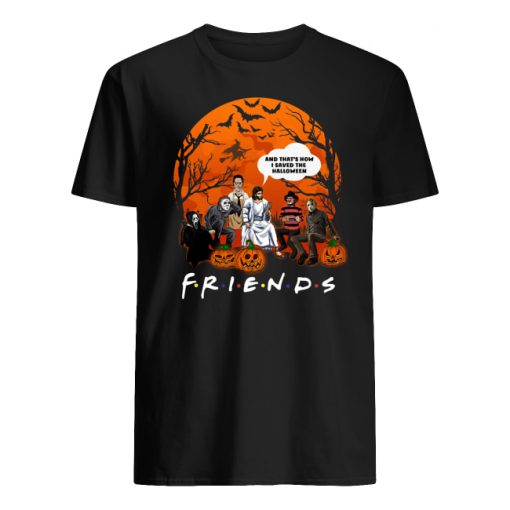 Friends tv show horror movie characters and jesus and that’s how I saved the halloween men's shirt