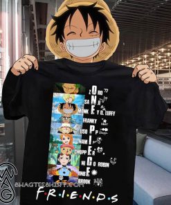 Friends tv show one piece characters signatures shirt