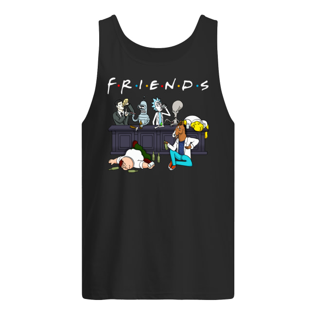 Friends tv show rick and morty pete and roger drinking buddies tank top