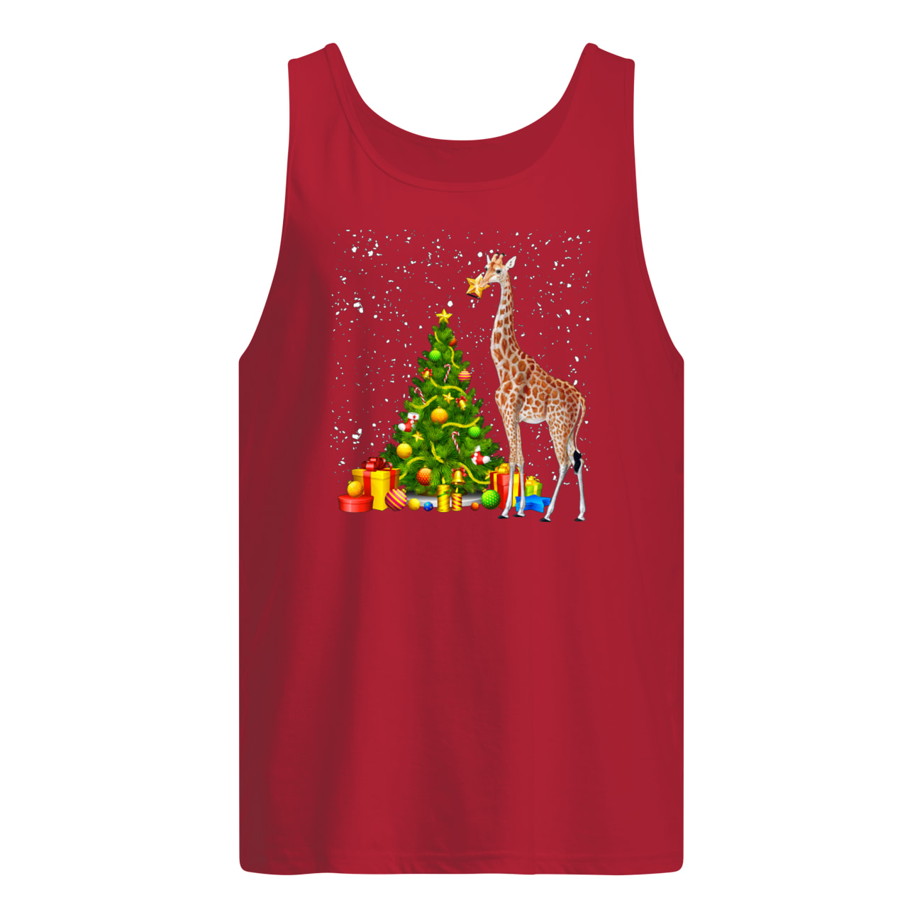 Giraffe and christmas tree tank top