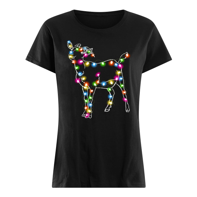 Goat christmas light women's shirt