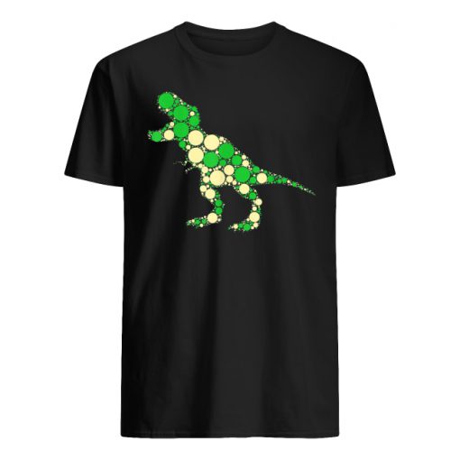 Green polka dot t-rex dinosaur international dot day men's shirt