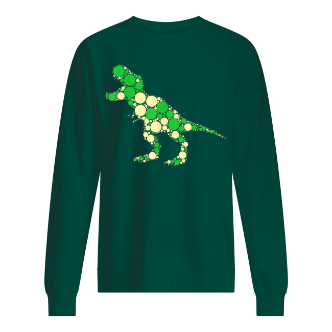 Green polka dot t-rex dinosaur international dot day sweatshirt