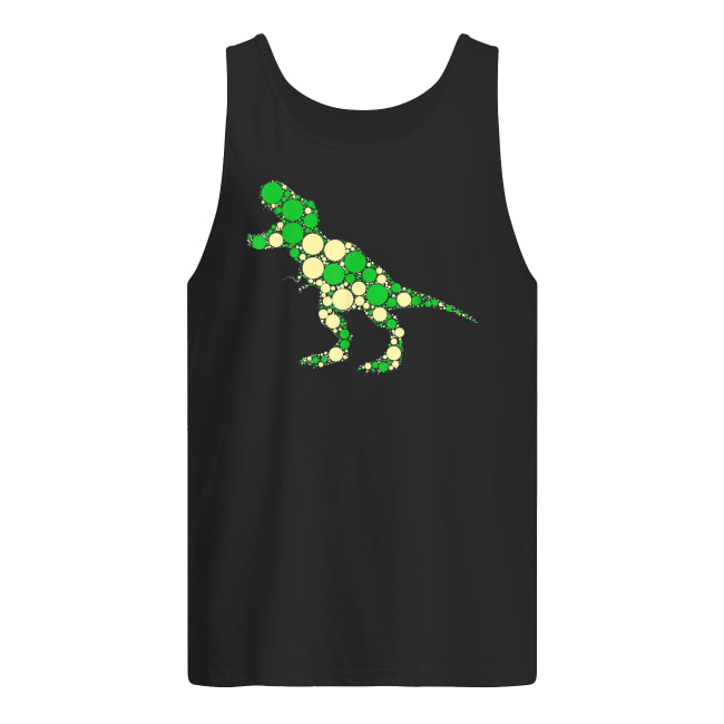 Green polka dot t-rex dinosaur international dot day tank top