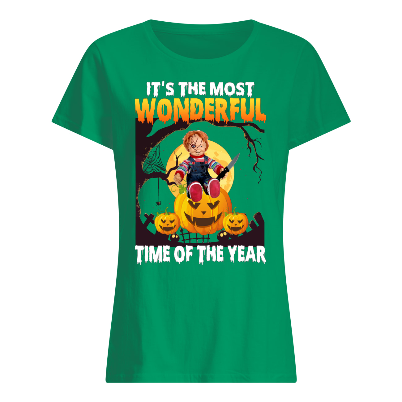 Halloween chucky it's the most wonderful time of the year womens shirt