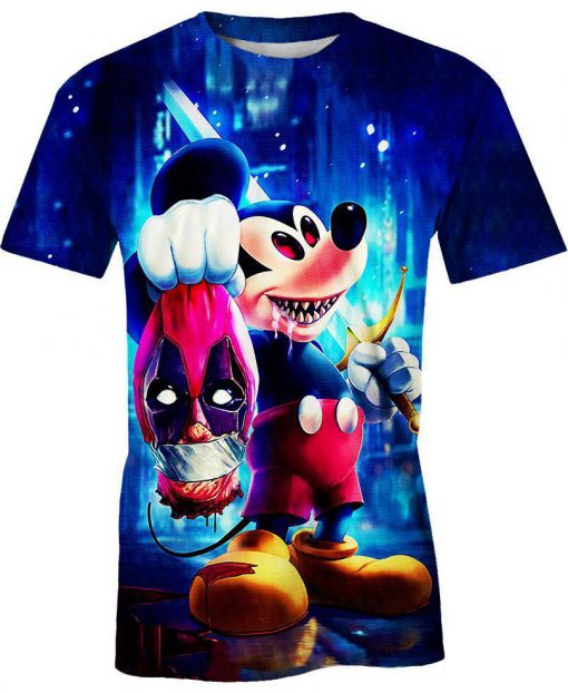 Halloween evil mickey mouse 3d t-shirt