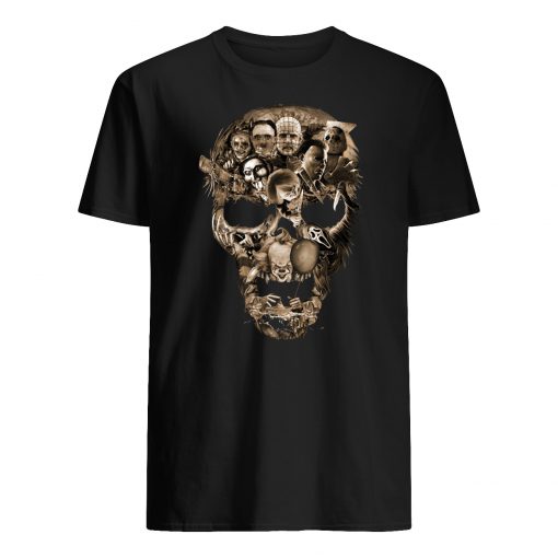 Halloween skull horror characters movie mens shirt