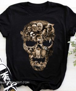 Halloween skull horror characters movie shirt
