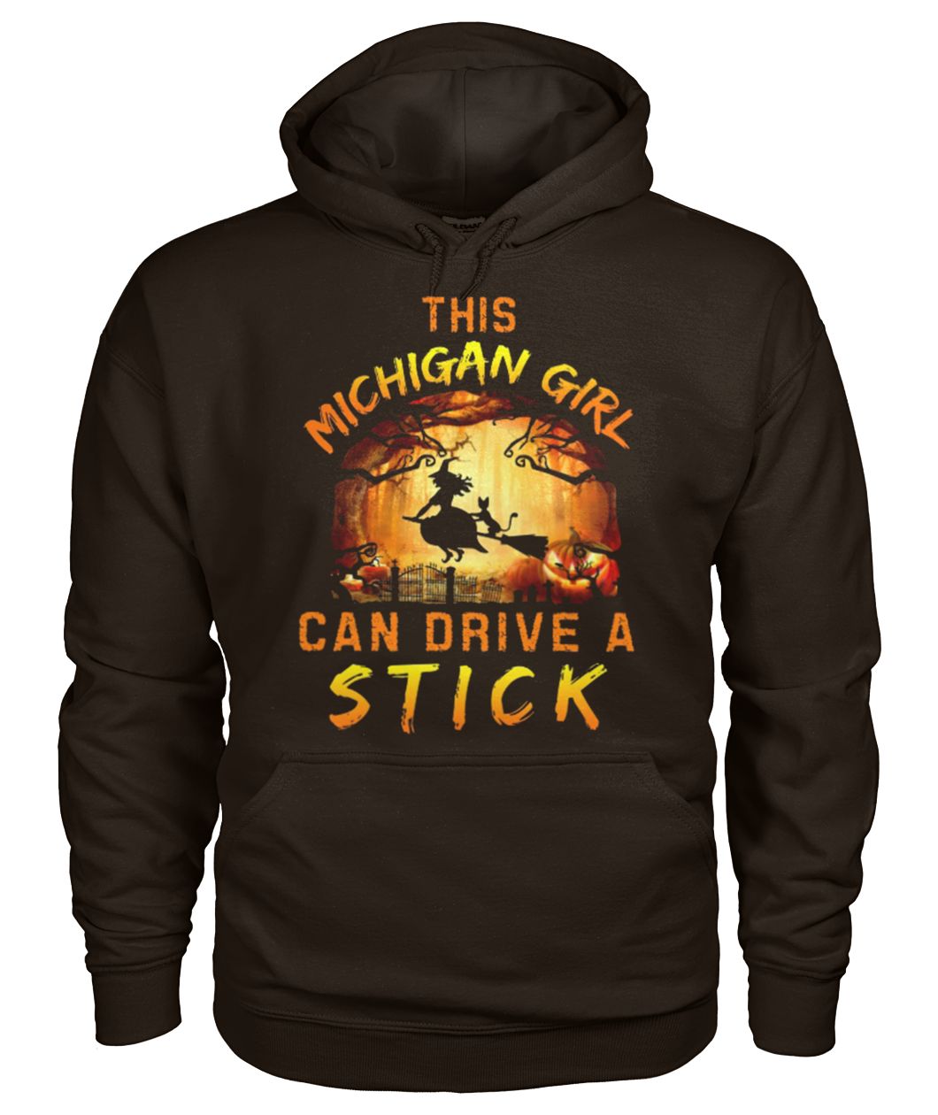 Halloween this michigan girl can drive a stick hoodie