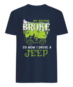 Halloween witch my broom broke so now I drive a jeep men's shirt