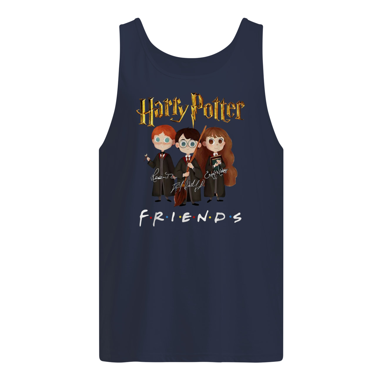 Harry potter characters friends tv show signatures tank top