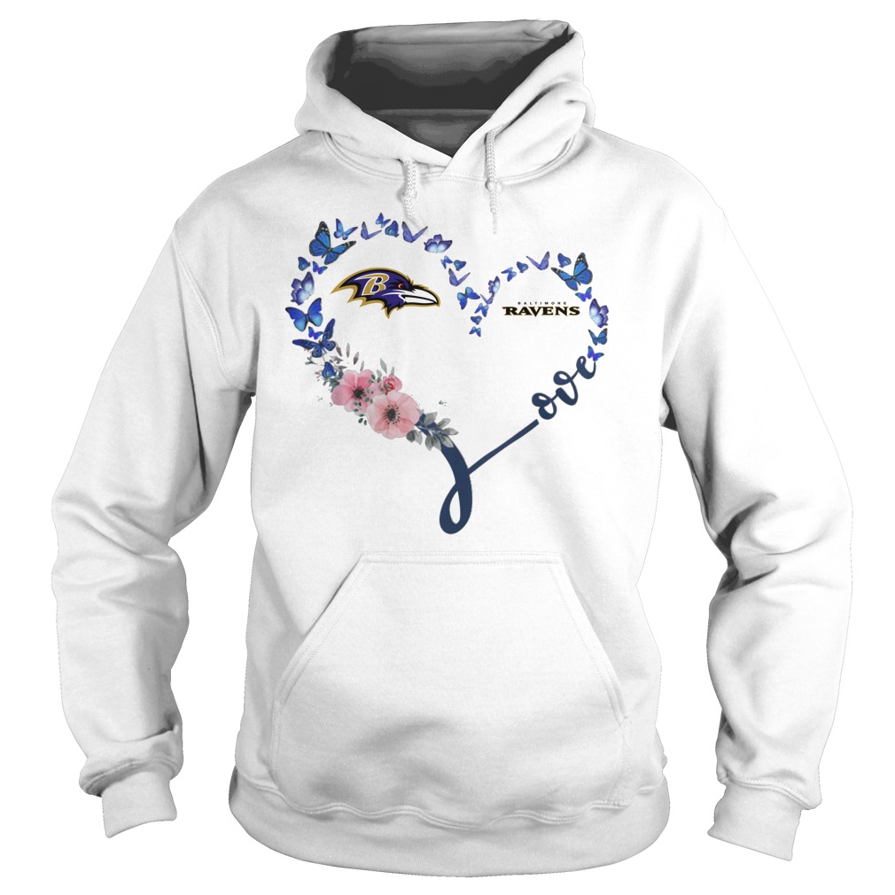 Heart butterfly love baltimore ravens hoodie