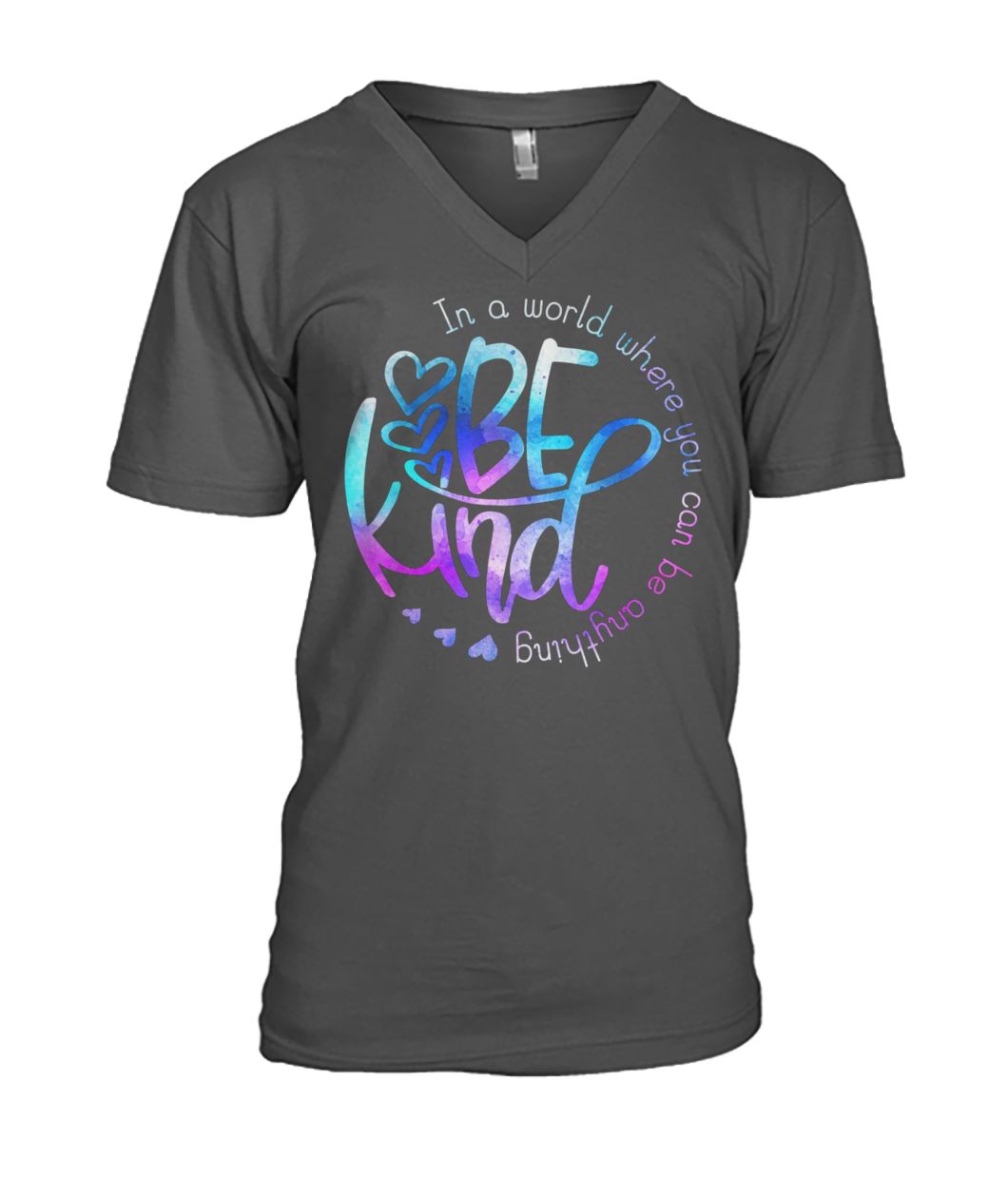 Hippie in a world where you can be anything be kind mens v-neck