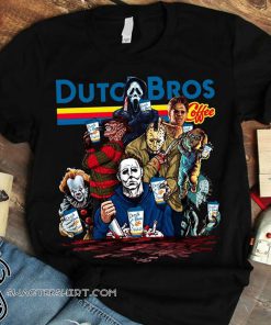 Horror movie characters dutch bros coffee halloween shirt