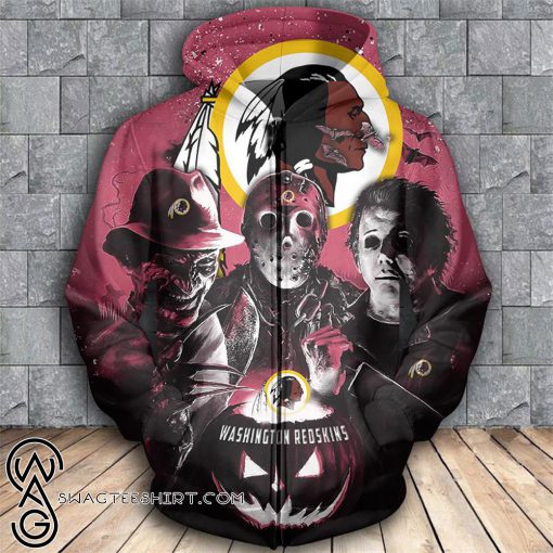 Horror movie characters washington redskins 3d zipper hoodie