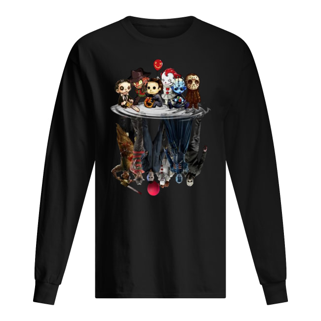 Horror movie characters water reflection long sleeved